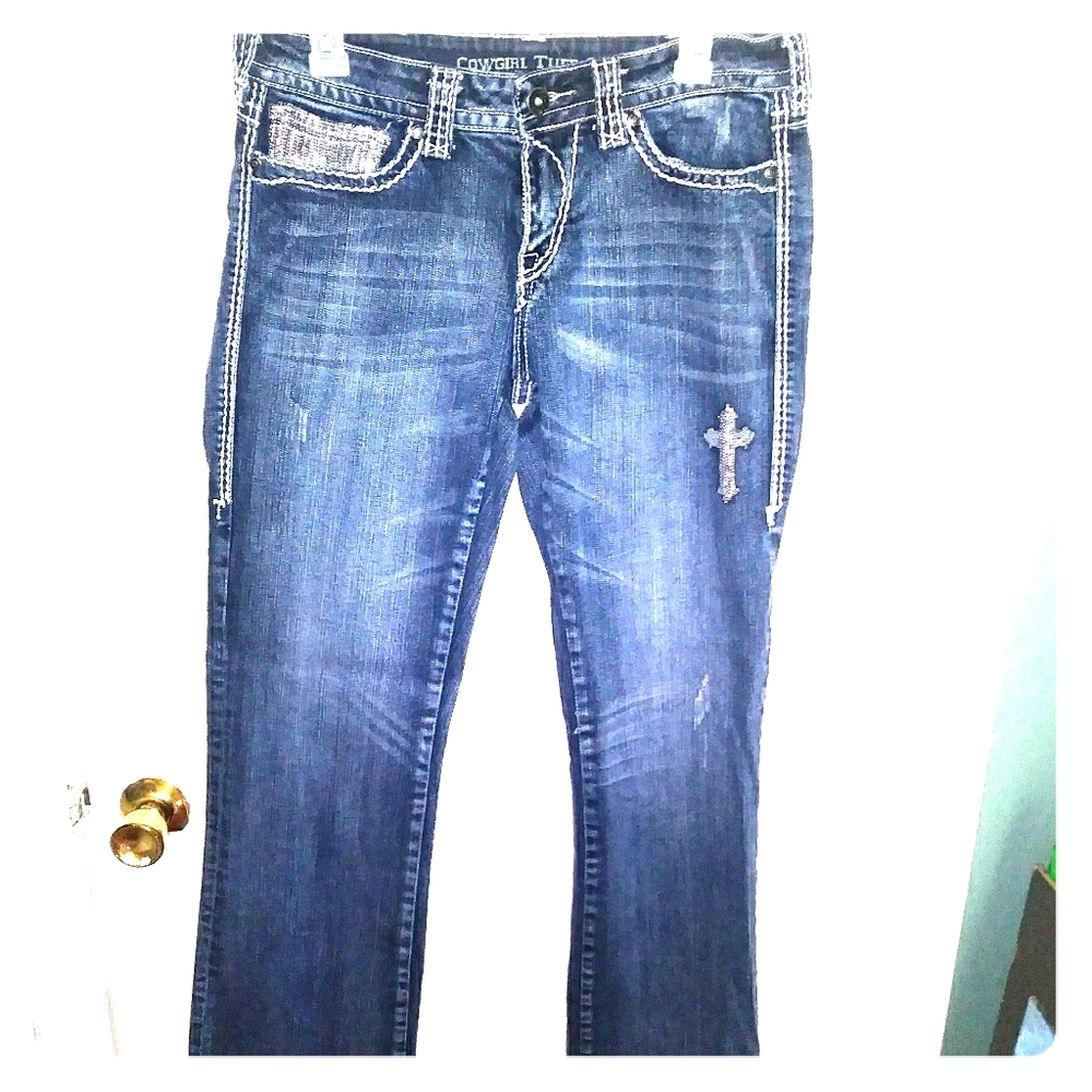 Cowgirl Tuff Jeans Sequin CrossesW30×L33